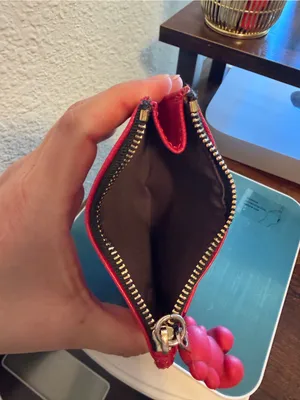 Tous Red Embossed Saffiano Card Pouch with Charm thumbnail 4
