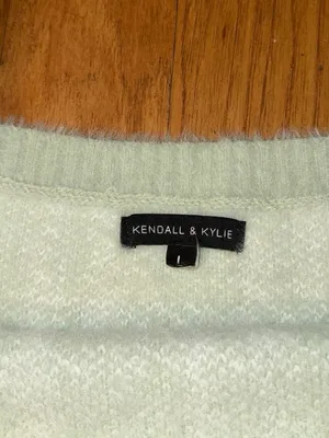 New PacSun Kendall & Kylie Light Mint Green + White Plaid Soft Cropped Top L thumbnail 8