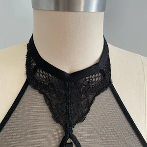 Victorias Secret Very Sexy High Neck Lace Corset Top- Black- Size XS- NWT thumbnail 4
