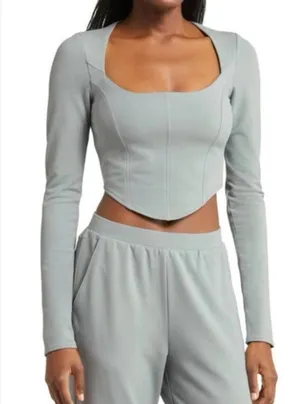 Alo Soft Sculpt Long Sleeve Top Mint Green Medium thumbnail 1
