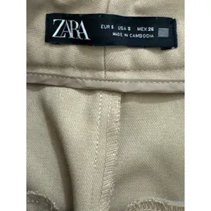 Zara‎ Womens Tan Beige High Waisted Wide Leg Cropped Culotte Trousers Petite S thumbnail 9