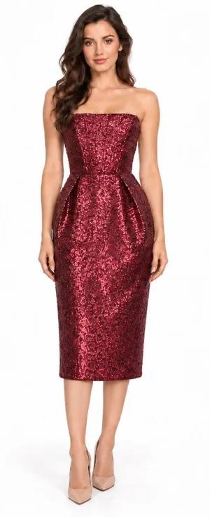 Bronx and Banco Maraya Sequin‎ Strapless Midi Dress thumbnail 1