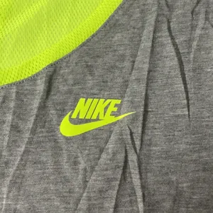 Nike‎ Womens Gray Neon Yellow Mesh Back Activewear Top Medium thumbnail 4