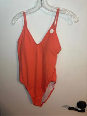 Cotton On orange Coral One-Piece Swimsuit cheeky high thighs xs/s new thumbnail 2