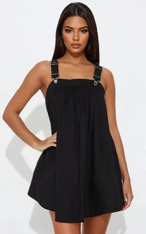 Overall Mini Dress Black Size XS thumbnail 2