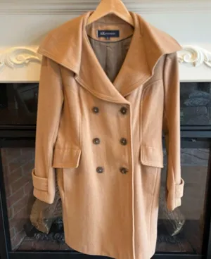 Anne Klein Wool Pea Coat Camel Winter Long thumbnail 2