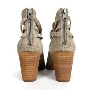 Frye Naomi Pickstitch Booties Ash Soft Oiled Italian Suede Back Zip Size 7.5 thumbnail 6