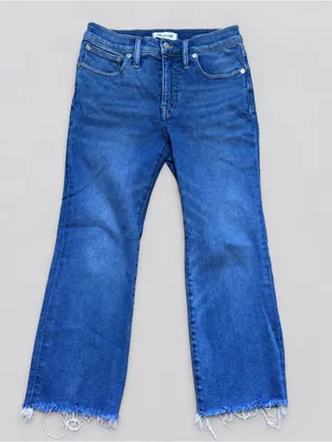 Madewell Cali Demi-Boot Jeans 28P Petite High Rise Raw Hem Medium Wash Classic thumbnail 1