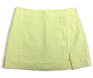 Zara Seersucker Plaid Mini Skirt Size Small NEW! Retail $39.90 thumbnail 1