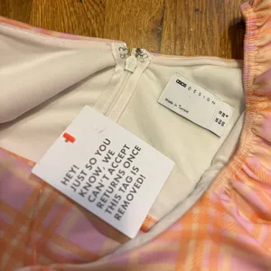 ASOS Design Women’s 6 Pink Orange Plaid Cut Out Puff Sleeve Zipper Mini Dress thumbnail 10