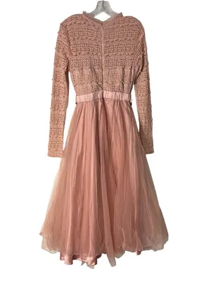BALTIC BORN Lonnie Tulle Dress Pink Lace Tulle Skirt Fit & Flare Size Medium thumbnail 6