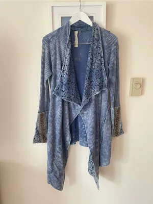 Aratta Silent Journey Stories of Shawl Cardigan Beaded Waterfall Medium thumbnail 4