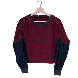 Kinly Shirred sleeve stripe crew neck sweatshirt‎ thumbnail 3