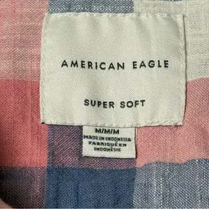 American Eagle Outfitters Plaid Shirt - Red,Pink,Blue, Cream 100%Cotton Sise M thumbnail 7