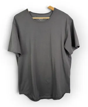 Quince Curve Crewneck Tee Dark Coal Gray Curved Hem Womens Size Medium Casual thumbnail 1
