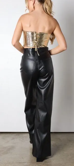 Vestique Sofie the label gold Metallic top thumbnail 4