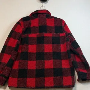 GAP Red and Black Plaid Teddy Jacket thumbnail 9