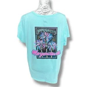 Jimmy Buffett's Margaritaville Light Aqua 2-Sided Graphic T-shirt Women's 2XL thumbnail 2