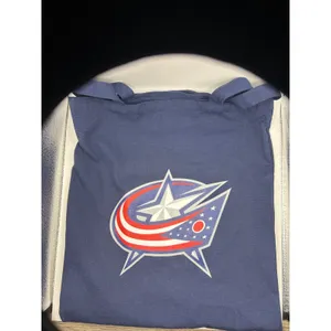 Columbus Blue Jackets NHL Canvas Tote Bag Navy Blue Hockey‎ Fan Reusable Shopper thumbnail 2