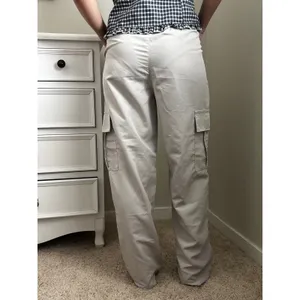 Womens Grey‎ Utility Cargo Pants Elastic Waist Baggy Streetwear Trousers thumbnail 3