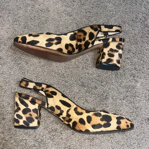 J.Crew Slingback Block Heel Pump Leopard‎ Calf Hair Leather Rich Mohagany 7.5 thumbnail 4