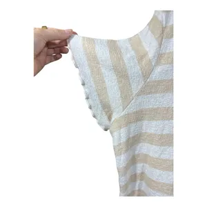 Billabong ‘Breeze By’ Neutral Striped Ruffle Top thumbnail 6