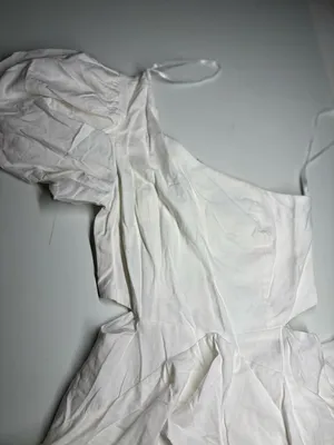 DO+BE Ivory One-Shoulder Ruffle Tiered Dress thumbnail 3