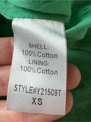 Tuckernuck Pomander Place Cotton Mini Dress XS Green Puff Sleeve Embroidered thumbnail 10