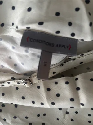 Anthropologie Conditions Apply Paulina Bias Cami Cream Polka Dot Cowl Neck Sz 1X thumbnail 5