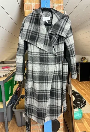 BCBGeneration Wool Plaid Trench Coat thumbnail 3
