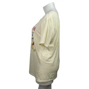 Disney Mickey & Friends Women's Cream Short Sleeve Graphic Tee T-shirt Top Sz L thumbnail 2