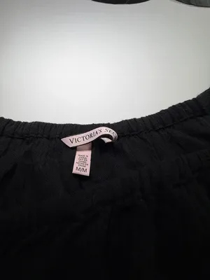 Victoria's Secret Black Off-Shoulder Crochet Trim Top thumbnail 3
