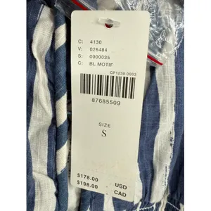 NWT Anthropologie Long Sleeve Sweetheart Midi Dress Blue Striped Size Small Boho thumbnail 4
