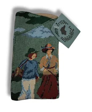 Redsetter Baggage Tapestry Eyeglass Case Vintage Style Needlepoint Outdoor Scene thumbnail 1