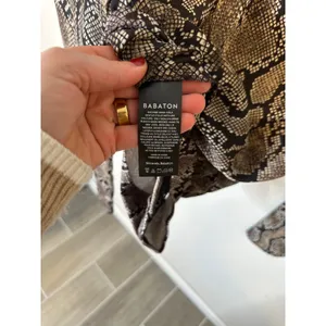 BABATON Snake‎ Print Long Sleeve Draped Bodysuit Women's XS thumbnail 5