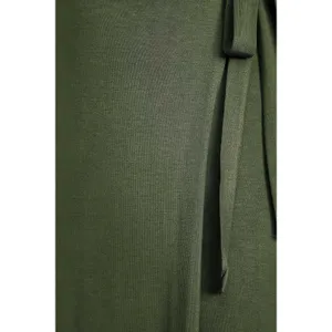 Lulus Garden District Olive Green Wrap Maxi Dress Stretch Jersey Knit Small NWT thumbnail 5