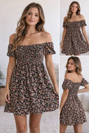 SirenLily Maternity Black Floral Mini Dress thumbnail 2