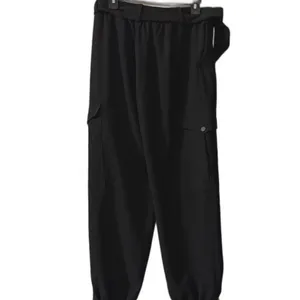 Zara Black Cargo Pants Belted Utility Jogger Snap Ankle Tapered Size M thumbnail 3