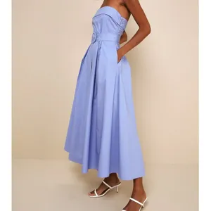 NEW Lulus Trendsetting Choice Periwinkle Strapless A-Line Midi Dress Medium thumbnail 3