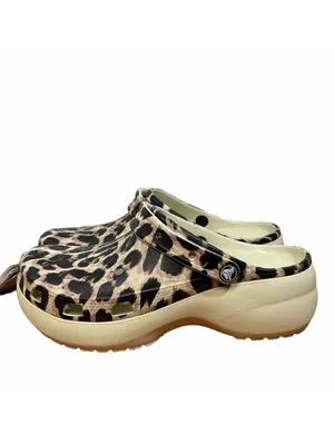 Crocs NEW Women's Platform Animal Print Remix Clogs Size 10 #B1318 thumbnail 4