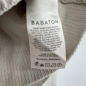 Aritzia Babaton Sculpt Knit Empire Longsleeve refinery off white top size large thumbnail 6