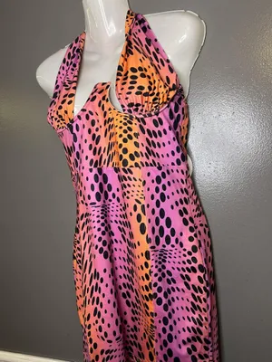 Princess Polly Feel Good Dress Womens 6 Multi Polka Dot Halter Mini Bodycon thumbnail 5