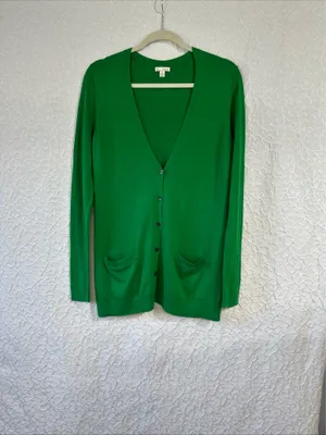 Gap Womens Green V-Neck Button Front Cardigan Sweater Size M Buttons Cotton thumbnail 7