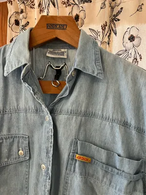 Vintage Jordache Denim Chambray Button Down Shirt thumbnail 2