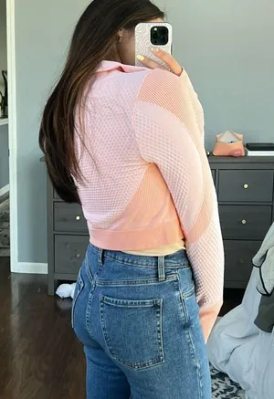 Pink and Orange Cropped Athletic Jacket thumbnail 3