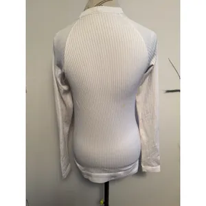 Lululemon‎ Rest Less Pullover Top Womens 8 White Ribbed Thumbholes thumbnail 3