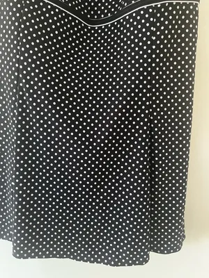 Studio Works Modest polka dot swim dress one piece 14 swimsuit black white retro 1950s thumbnail 3