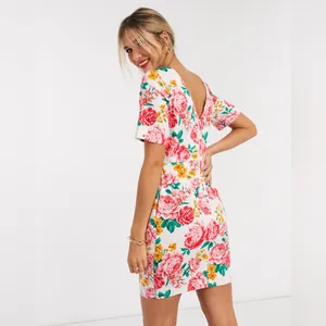 ASOS DESIGN Wiggle Mini Dress Floral Print NWT | Bright Summer Dress thumbnail 2