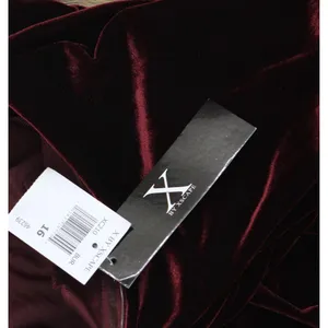 NWT X By Xscape Velvet Long Sleeve Off-The-Shoulder Sheath Dress Burgundy Red 16 thumbnail 5