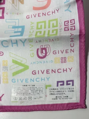 Givenchy 4G Logo Multicolor Pastel Vintage Cotton Handkerchief Bandana Scarf thumbnail 4